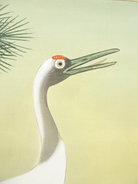 道具 ] - 道具 精一筆 松上双鶴 肉筆絹本掛軸（共箱） | ネット